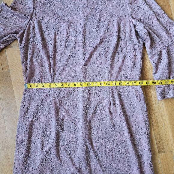 Mikarose 2XL Mauve Pink Lace Midi Dress NWT – Modest Long Sleeve - Picture 8 of 9